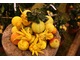 Dekoracja z owoców cytrusowych. Widzimy tutaj  Cytron RĘKA BUDDY należy do grupy cytrusów zwanych Citrus medica 